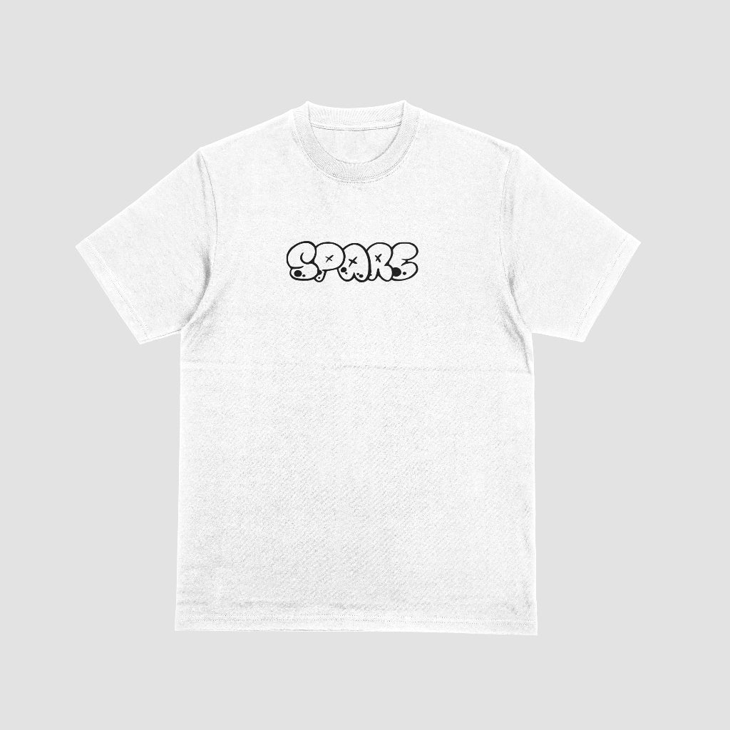 spare bubble letter t-shirt white