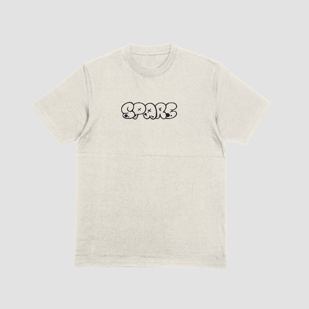 spare bubble letter t-shirt beige