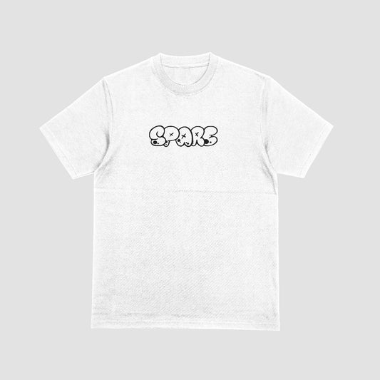 spare bubble letter t-shirt white